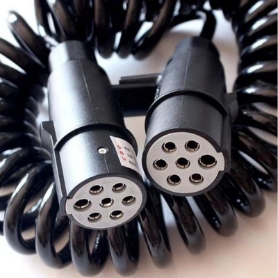 Cable de núcleo de nylon 7 para luces de estacionamiento de camiones, remolques ABS Cordón espiral de energía eléctrica 12V